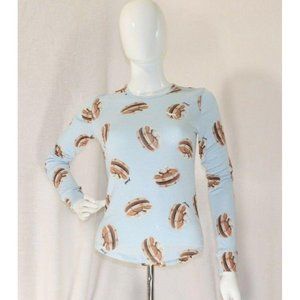 Victoria's Secret VS Pink Long Sleeve Sleepwear Tee Extra Small Light Blue